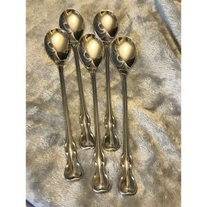 Reed & Barton Regency Stainless Steel Teaspoons Set of 5 Mid Century Flatware